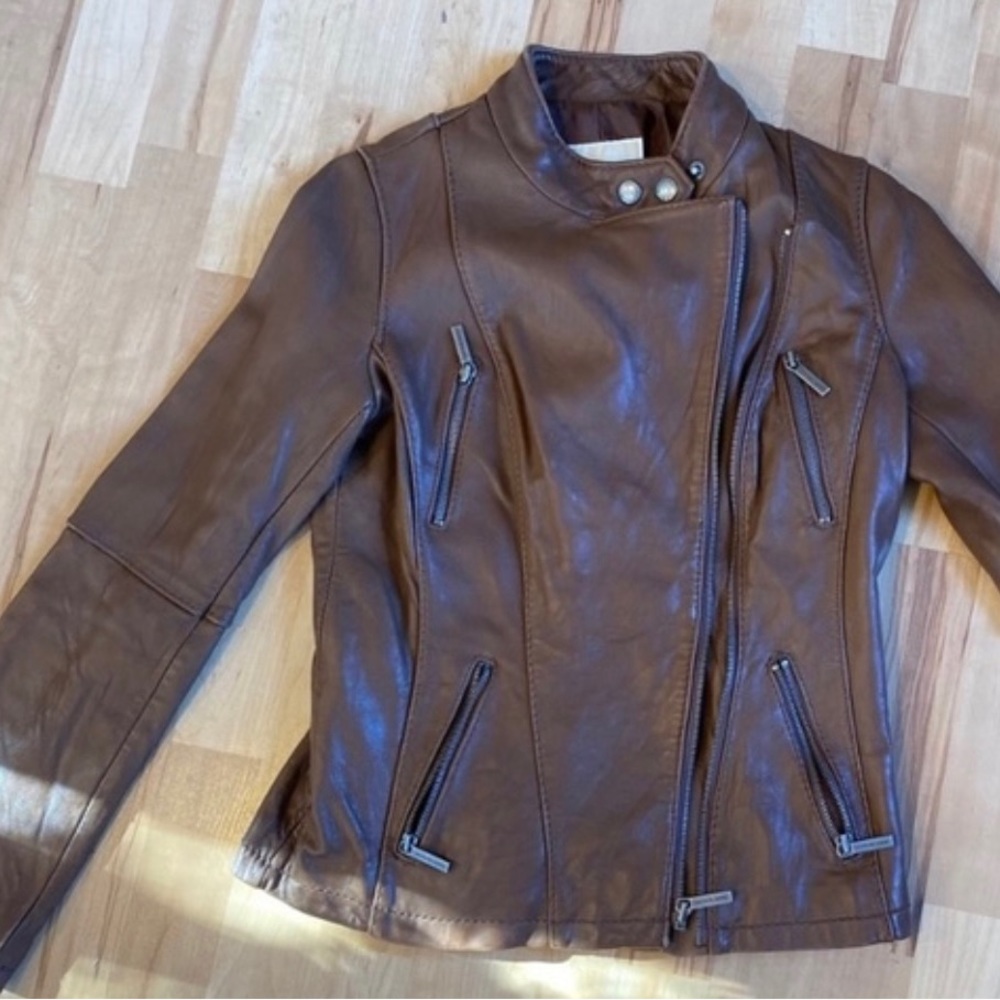 Michael Kors Moto Genuine Leather Jacket